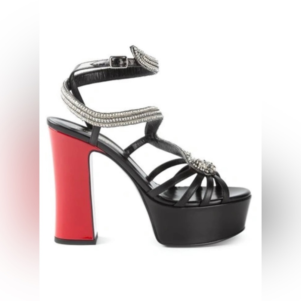 Saint Laurent Snake Embellished Platform Heels